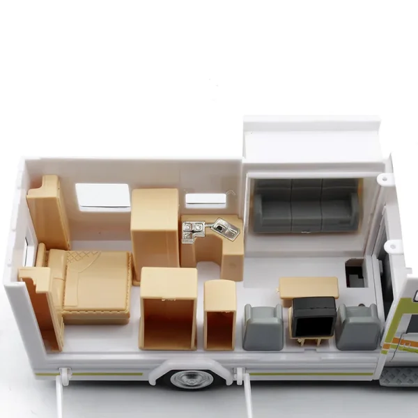 1:32 Luxury Motorhome Recreational Vehicle RV Trailer Caravan Alloy Metal Diecast Car Model Babys Toys Collection Gift - Image 4