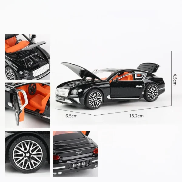 1:32 Continental GT Limousine Alloy Car Model Sound and Light Pull Back Children's Toy Collectibles Birthday gift - Image 3