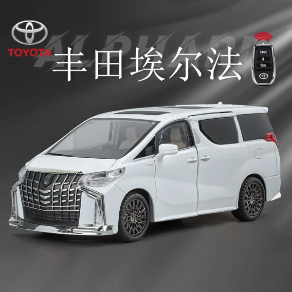1:24 Toyota Alphard Key Control Alloy Car Model Sound and Light Pull Back Children's Toy Collectibles Birthday gift - Image 4