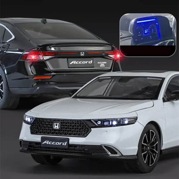 New 1:18 Honda Accord 2024 Alloy Car Model Sound and Light Pull Back Children's Toy Collectibles Birthday gift - Image 5