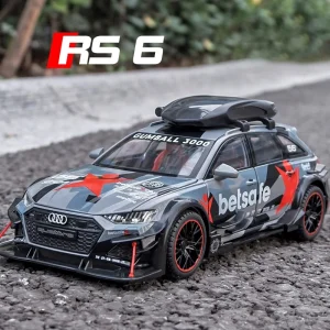 1:24 Audi RS6 DTM Modified Vehicle Alloy Toy Car Model Wheel Steering Sound and Light Children’s Toy Collectibles Birthday gift