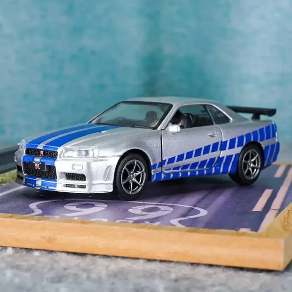 JKM 1:36 Nissan GTR R34 Skylin Alloy Car Diecasts & Toy Vehicles Car Model Miniature Scale Model Car For Children - Image 3