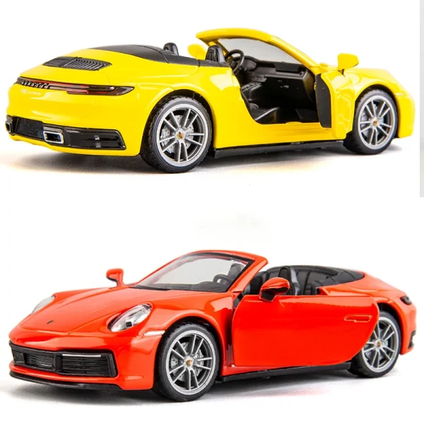1:32 Porsche 911 Carrera Alloy Cast Toy Car Model Sound and Light Pull Back Children's Toy Collectibles Birthday gift - Image 4