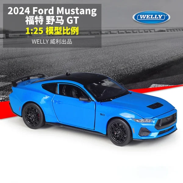 WELLY 1:24 Ford Mustang GT 2024 Alloy Car Diecasts & Toy Vehicles Car Model Miniature Scale Model Car Toy For Children - Image 2