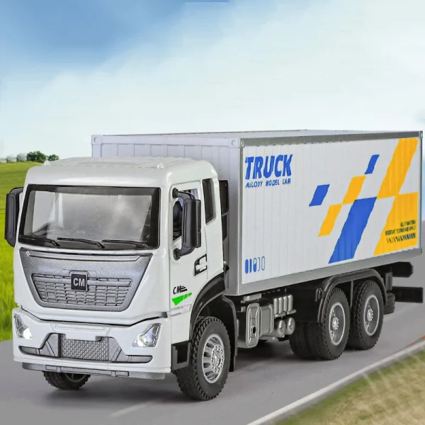 1:32 Container Transport Truck Alloy Car Diecasts & Toy Vehicles Car Model Sound and light Pull back Car Toys For Kids Gifts - Image 4