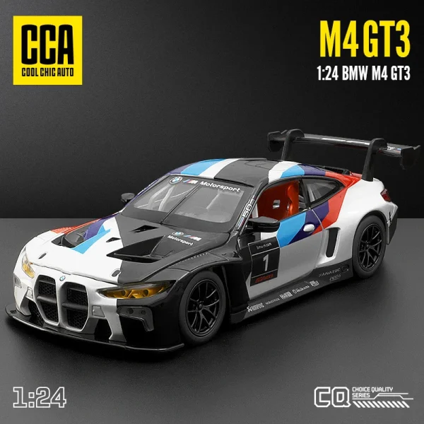 CCA 1:24 BMW M4 GT3 M6 BMW CSL Z4 Alloy Car Diecasts & Toy Vehicles Car Model Sound and light Car Toys For Kids Gifts - Image 3