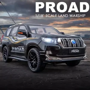 1:18 Toyota Prado Land Cruiser SUV Alloy Die Cast Toy Car Model Sound and Light Children’s Toy Collectibles Birthday gift
