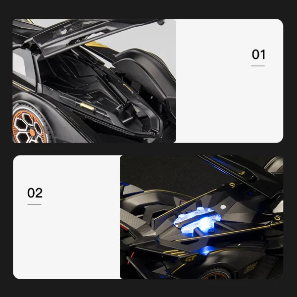 1:22 Lambos Vision Gran Turismo V12 GT Alloy Model Diecast Sound Super Racing Lifting Tail Hot Car Wheel For Children Gifts - Image 3