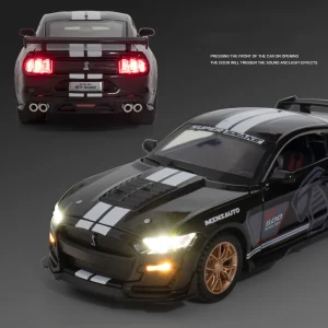 1:32 Ford Mustang Shelby GT500 Alloy Muscle Car Model Sound and Light Pull Back Children’s Toy Collectibles Birthday gift