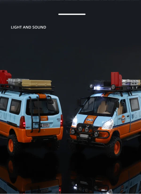 1:24 WuLing VAN Off-Road Vehicle Alloy Muscle Car Model Sound and Light Pull Back Children's Toy Collectibles Birthday Gift - Image 12