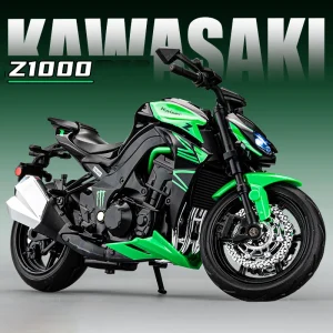 1:12 Kawasaki Z1000 Alloy Die Cast Motorcycle Model Toy Vehicle Collection Sound and Light Off Road Autocycle Toys Car
