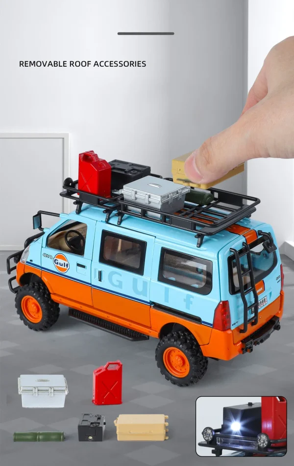 1:24 WuLing VAN Off-Road Vehicle Alloy Muscle Car Model Sound and Light Pull Back Children's Toy Collectibles Birthday Gift - Image 14