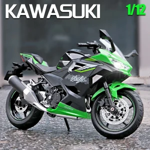 1:12 Kawasaki Ninja 400 Alloy Die Cast Motorcycle Model Toy Vehicle Collection Sound and Light Off Road Autocycle Toys Car