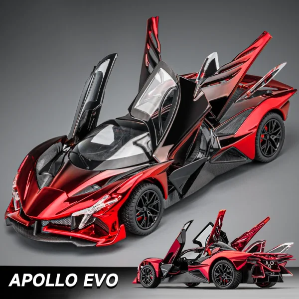 1:24 Apollo Project EVO Electroplate Alloy Muscle Car Model Sound and Light Children's Toy Collectibles Birthday gift - Image 4