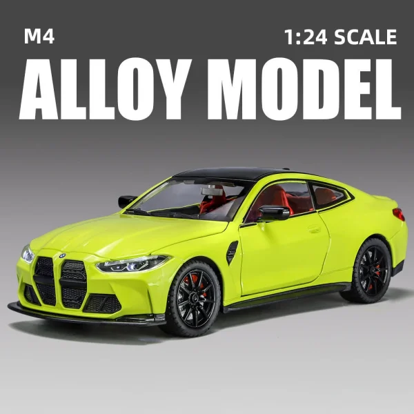 1:24 BMW M4 IM Supercar Alloy Muscle Car Model Sound and Light Pull Back Children's Toy Collectibles Birthday gift - Image 3