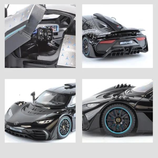 1:18 Mercedes-Benz ONE AMG Supercar Alloy Muscle Car Model Sound and Light Pull Back Children's Toy Collectibles Birthday gift - Image 5
