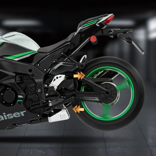 1:9 Kawasaki ZX10R Ninja Alloy Die Cast Motorcycle Model Toy Vehicle Collection Sound and Light Off Road Autocycle Toys Car - Image 4