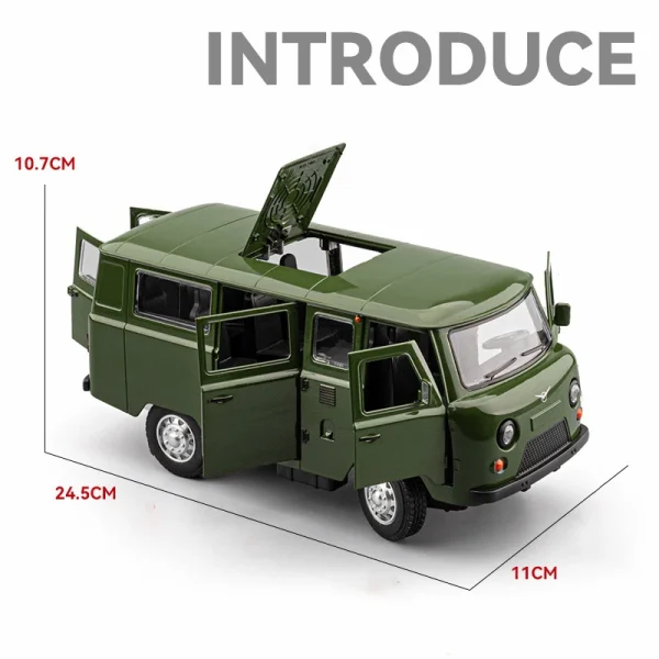 1:18 Russian UAZ TRAVELER BUS Alloy Car Model Sound and Light Pull Back Children's Toy Collectibles Birthday gift - Image 3