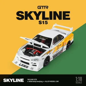 1:18 Nissan GTR R34 Skylin S15 LBWK Alloy Car Model Sound and Light Pull Back Children’s Toy Collectibles Birthday gift
