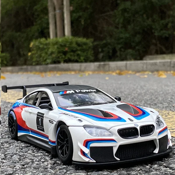 1:24 BMW M6 GT3 M4 BMW CSL Racing Car Free Wheeling High Light Sport Racing Car Model Toy Diecast Metal Alloy Miniature Replica - Image 2