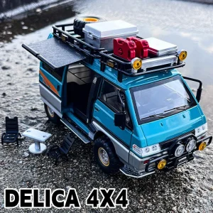 1:24 Mitsubishi Delica Mini Off Road VAN RV Alloy Car Model Sound and Light Children’s Toy Collectibles Birthday gift