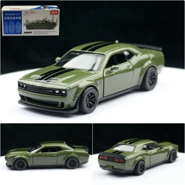 1:44 Dodge Challenger hellcat SRT 2022 Alloy Car Diecasts & Toy Vehicles Car Model Miniature Scale Model Car For Children