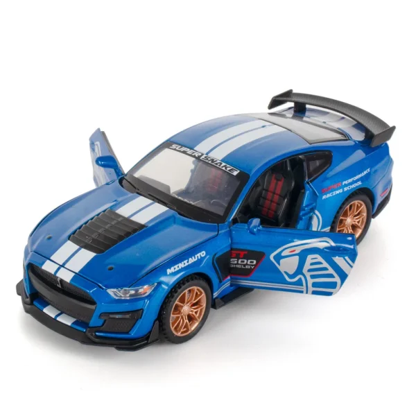 1:32 Ford Mustang Shelby GT500 Alloy Muscle Car Model Sound and Light Pull Back Children's Toy Collectibles Birthday gift - Image 3
