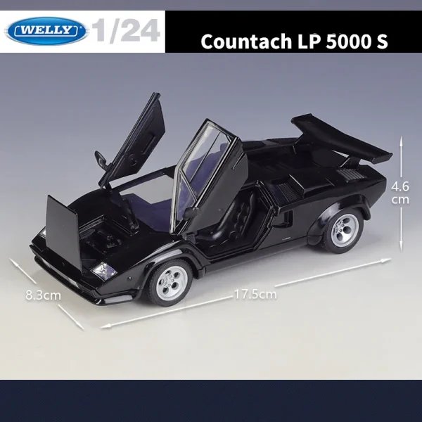WELLY 1:24 Lamborghini Countach LP5000 S Alloy Car Diecasts & Toy Vehicles Car Model Miniature Scale Model Car Toy For Children - Image 4