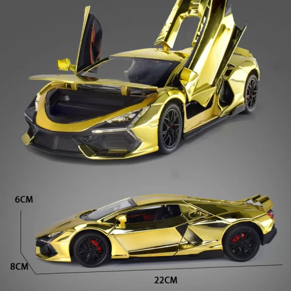 1:24 Lamborghini Revuelto Electroplate Alloy Car Diecasts & Toy Vehicles Metal Toy Car Model Sound and light Collection Kids Toy - Image 6