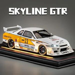 1:18 Nissan GTR R34 Skylin S15 LBWK Alloy Car Model Sound and Light Pull Back Children’s Toy Collectibles Birthday gift