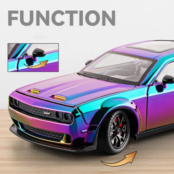 1:24 Dodge Challenger Hellcat Redeye Alloy Car Model Sound and Light Pull Back Children's Toy Collectibles Birthday gift - Image 5