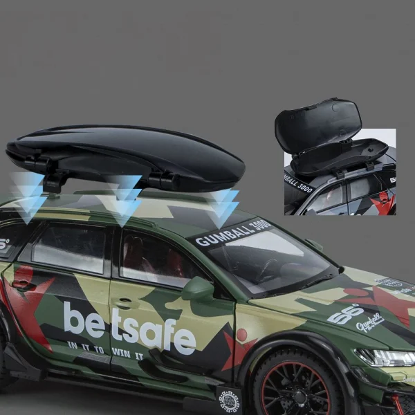 1:24 Audi RS6 DTM Modified Vehicle Alloy Toy Car Model Wheel Steering Sound and Light Children's Toy Collectibles Birthday gift - Image 4