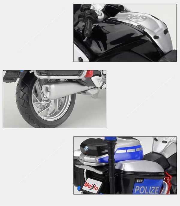 Maisto 1/18 BMW R1200RT Police Motorcycle Model Toy Vehicle Collection Autobike Shork-Absorber Off Road Autocycle Toys Car - Image 8