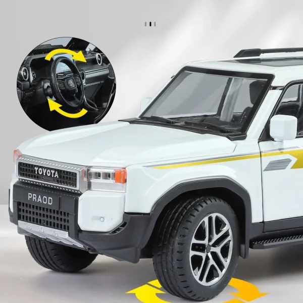 1:24 Land Cruiser Prado LC250 SUV Alloy Die Cast Toy Car Model Sound and Light Children's Toy Collectibles Birthday gift - Image 5