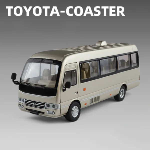 1:24 Coaster BUS Alloy Car Model Sound and Light Pull Back Children's Toy Collectibles Birthday gift - Image 5