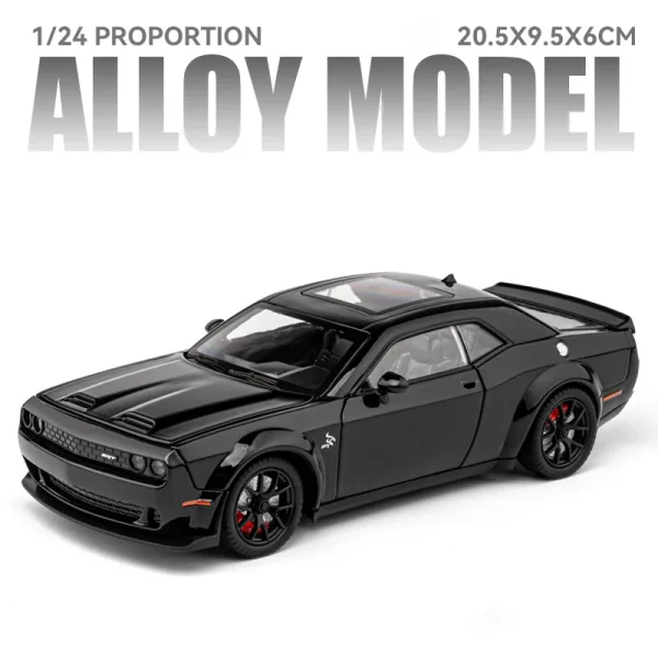 1:24 Dodge Challenger Hellcat Redeye Alloy Muscle Car Model Sound and Light Pull Back Children's Toy Collectibles Birthday gift - Image 2