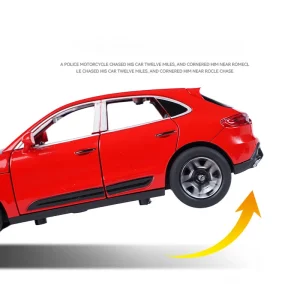 1:32 Macan SUV Alloy Die Cast Toy Car Model Sound and Light Pull Back Children’s Toy Collectibles Birthday gift