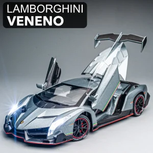 1:24 Lamborghinis Veneno Supercar Alloy Cast Toy Car Model Sound and Light Children’s Toy Collectibles Birthday gift