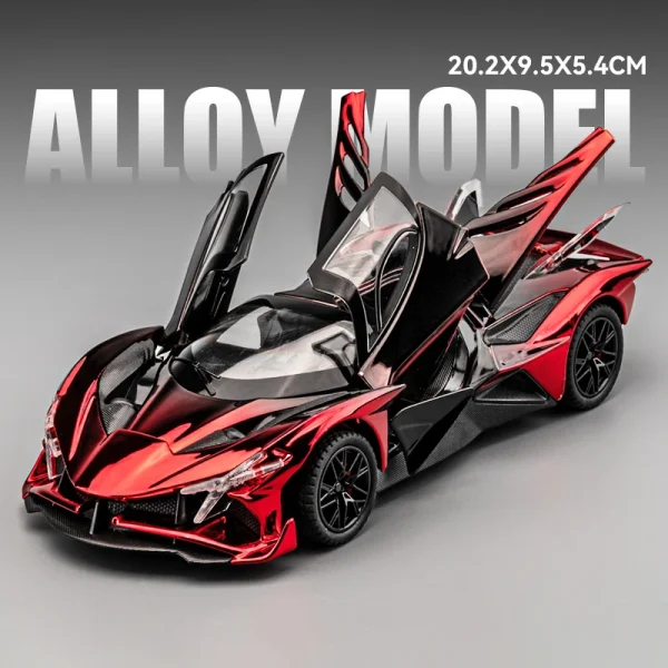 1:24 Apollo Project EVO Electroplate Alloy Muscle Car Model Sound and Light Children's Toy Collectibles Birthday gift - Image 5