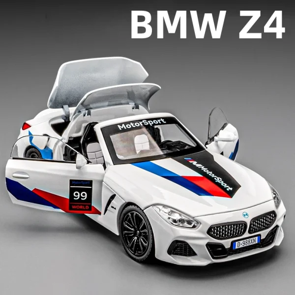 1:22 BMW Z4 M40i Supercar Alloy Car Model Sound and Light Pull Back Children's Toy Collectibles Birthday gift