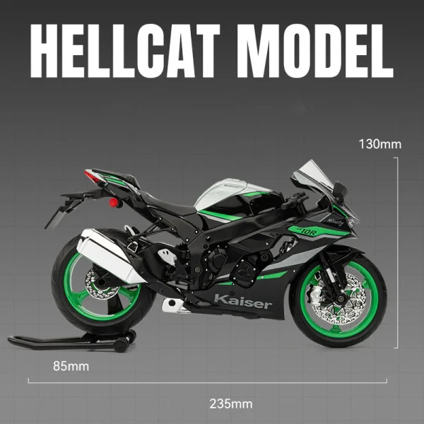 1:9 Kawasaki ZX10R Ninja Alloy Die Cast Motorcycle Model Toy Vehicle Collection Sound and Light Off Road Autocycle Toys Car - Image 6
