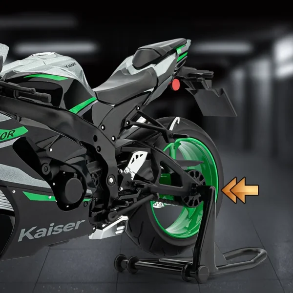 1:9 Kawasaki ZX10R Ninja Alloy Die Cast Motorcycle Model Toy Vehicle Collection Sound and Light Off Road Autocycle Toys Car - Image 3