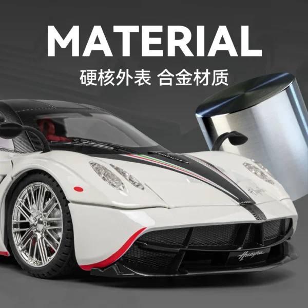New 1:18 Pagani Huayra Dinastia Supercar Alloy Diecasts & Toy Vehicles Metal Toy Car Model Sound and light Collection Kids Toy - Image 3