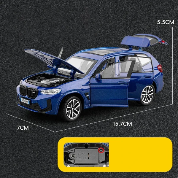 1:32 X3M X3 SUV 2025 Alloy Die Cast Toy Car Model Sound and Light Pull Back Children's Toy Collectibles Birthday gift - Image 5