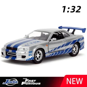 JADA 1:32 Fast & Furious Skyline GTR R34 R33 Alloy Car Diecasts & Toy Vehicles Car Model Miniature Scale Model Car For Children