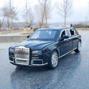 1:24 Aurus Motors Aurus Senat Russia Presidential Car Alloy Car Model Sound and Light Children’s Toy Collectibles Birthday gift