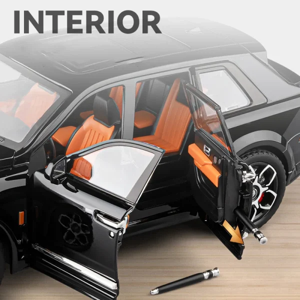 1:20 Rolls Royce Cullinan Black Badge SUV Alloy Die Cast Toy Car Model Sound and Light Children's Toy Collectibles Birthday gift - Image 6