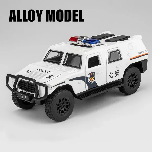 1:32 Dongfeng Warriors Military Off-road Vehicle Alloy Car With Pull Back Sound Light Children Gift Collection Diecast Toy Model - Image 4