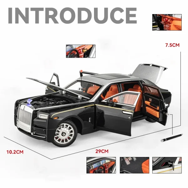1:18 Rolls Royce Phantom Starlight Headliner Alloy Car Diecasts & Toy Vehicles Car Model Sound and light Car Toys For Kids Gifts - Image 2