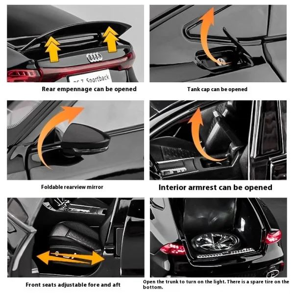 1:18 AUDI RS7 Sportback Key Version Alloy Car Model Sound and Light Children's Toy Collectibles Birthday gift - Image 4